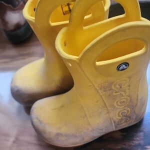 CROCS Kids Bright Yellow Rain Boots